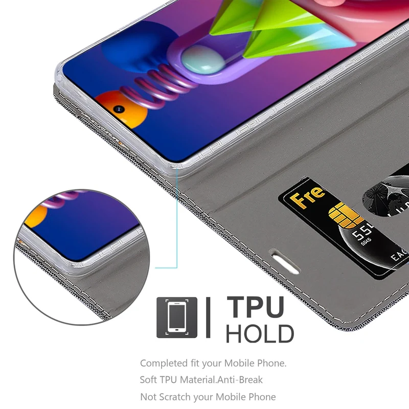 Cadorabo Hülle kompatibel mit Samsung Galaxy M51 Schutzhülle mit Magnetverschluss, Standfunktion und Kartenfach