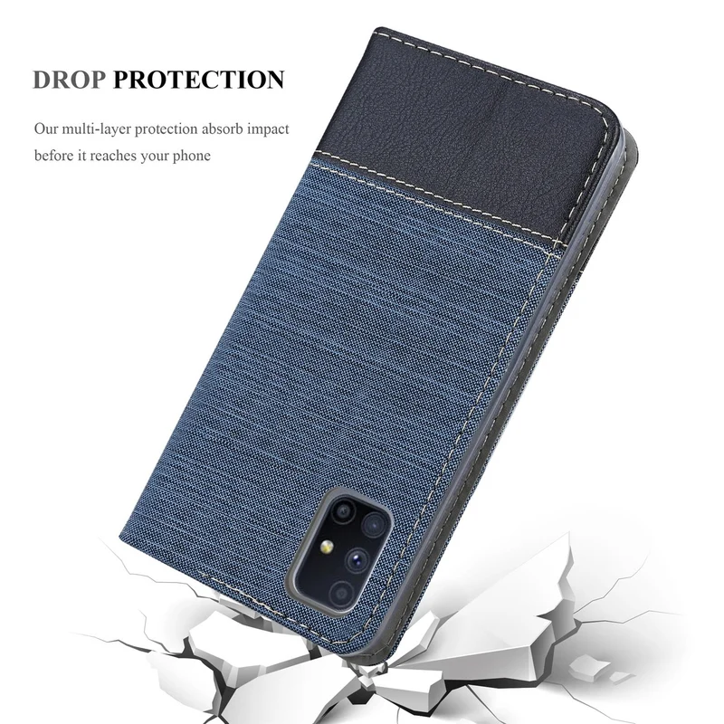 Cadorabo Hülle kompatibel mit Samsung Galaxy M51 Schutzhülle mit Magnetverschluss, Standfunktion und Kartenfach
