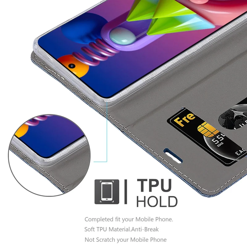 Cadorabo Hülle kompatibel mit Samsung Galaxy M51 Schutzhülle mit Magnetverschluss, Standfunktion und Kartenfach