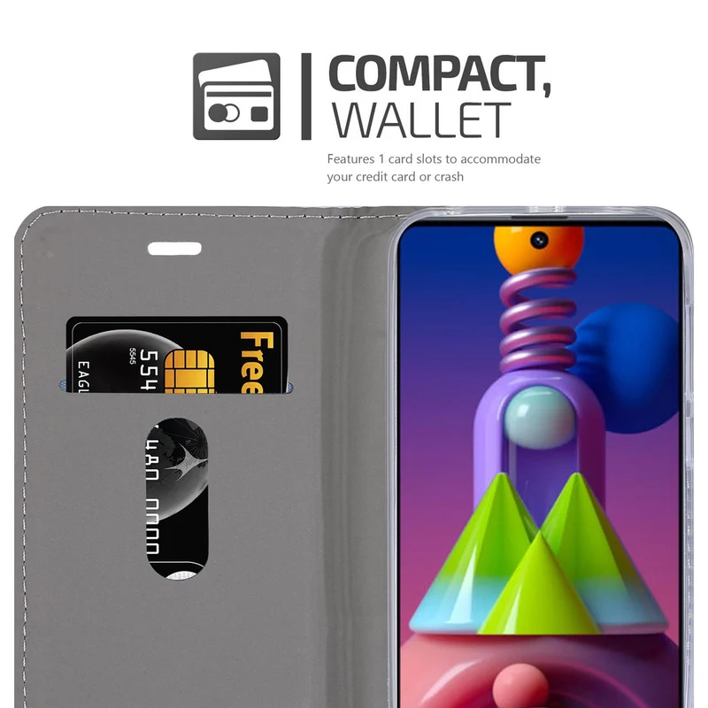 Cadorabo Hülle kompatibel mit Samsung Galaxy M51 Schutzhülle mit Magnetverschluss, Standfunktion und Kartenfach