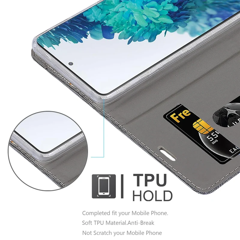 Cadorabo Hülle kompatibel mit Samsung Galaxy S20 FE Schutzhülle mit Magnetverschluss, Standfunktion und Kartenfach
