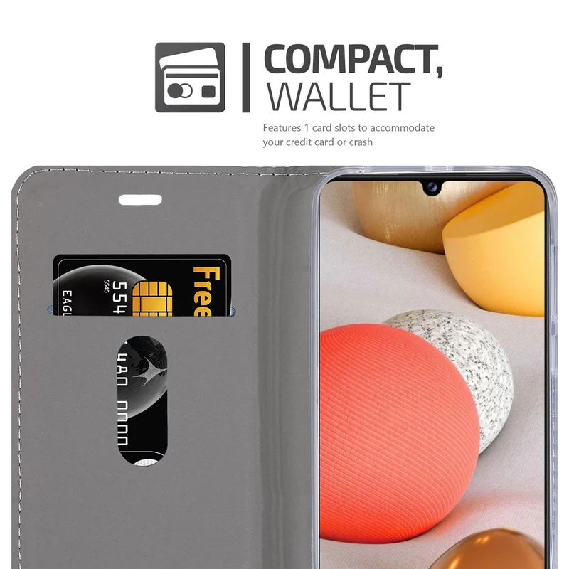 Cadorabo Hülle kompatibel mit Samsung Galaxy A42 4G Schutzhülle mit Magnetverschluss, Standfunktion und Kartenfach