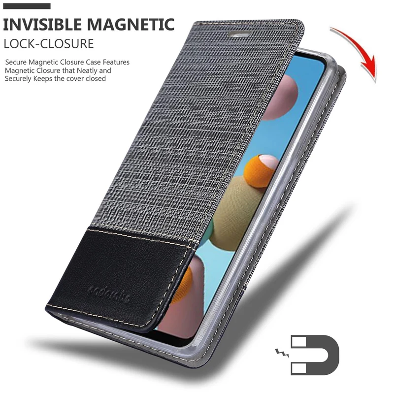 Cadorabo Hülle kompatibel mit Samsung Galaxy A21s Schutzhülle mit Magnetverschluss, Standfunktion und Kartenfach
