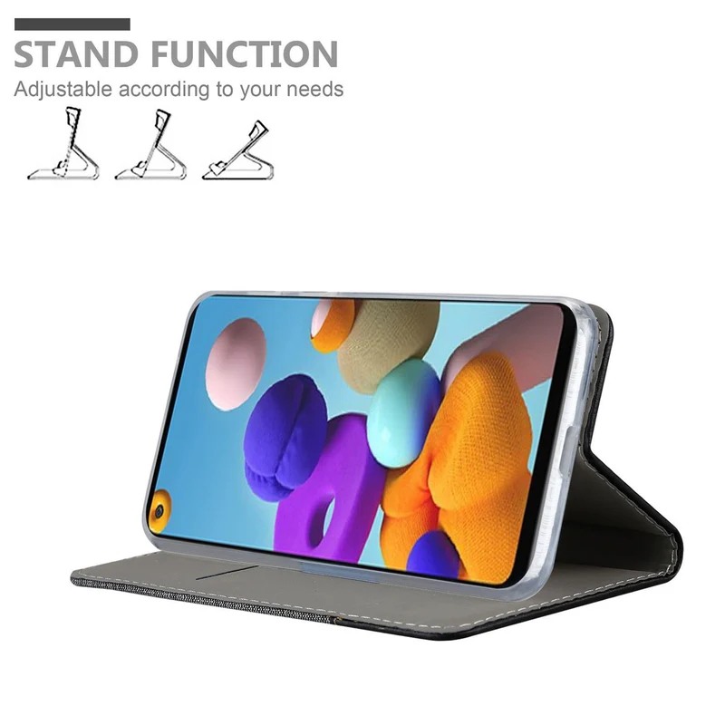 Cadorabo Hülle kompatibel mit Samsung Galaxy A21s Schutzhülle mit Magnetverschluss, Standfunktion und Kartenfach