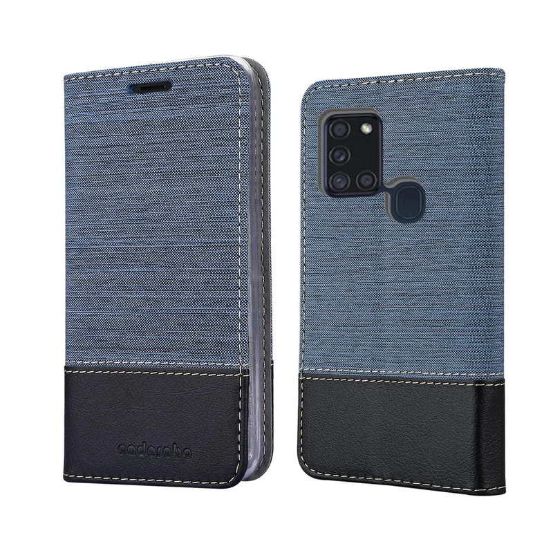Cadorabo Hülle kompatibel mit Samsung Galaxy A21s Schutzhülle mit Magnetverschluss, Standfunktion und Kartenfach