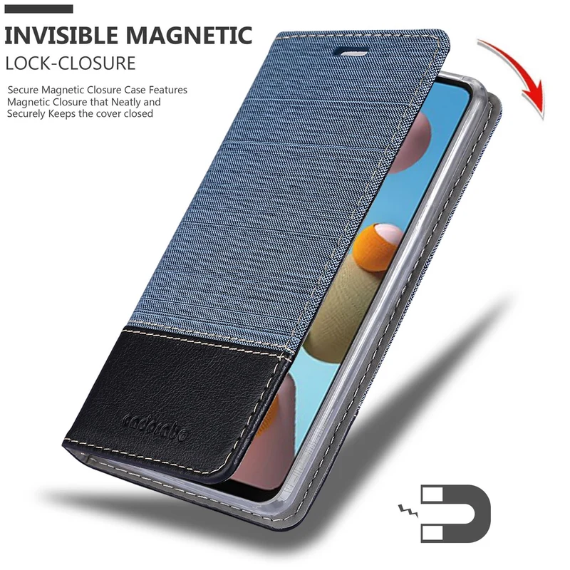 Cadorabo Hülle kompatibel mit Samsung Galaxy A21s Schutzhülle mit Magnetverschluss, Standfunktion und Kartenfach