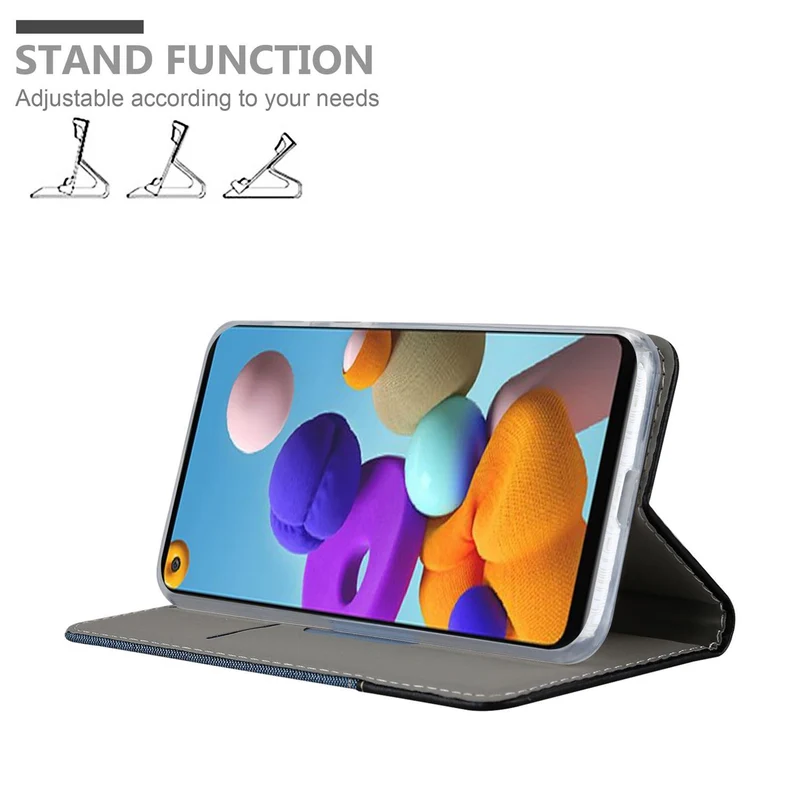 Cadorabo Hülle kompatibel mit Samsung Galaxy A21s Schutzhülle mit Magnetverschluss, Standfunktion und Kartenfach