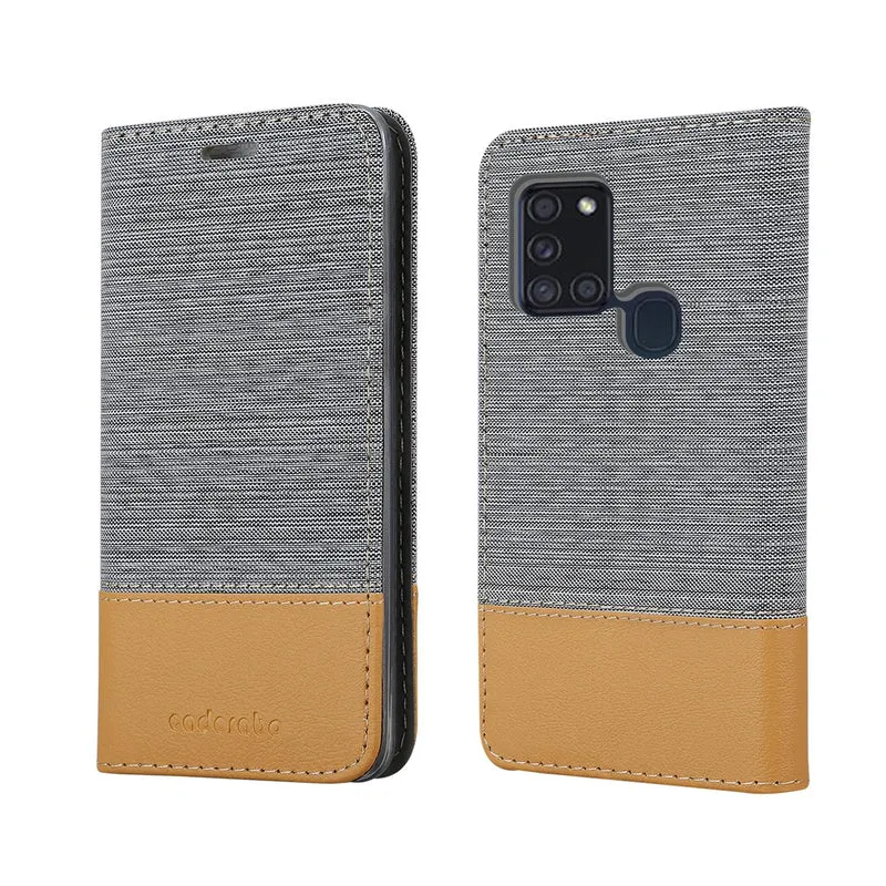 Cadorabo Hülle kompatibel mit Samsung Galaxy A21s Schutzhülle mit Magnetverschluss, Standfunktion und Kartenfach