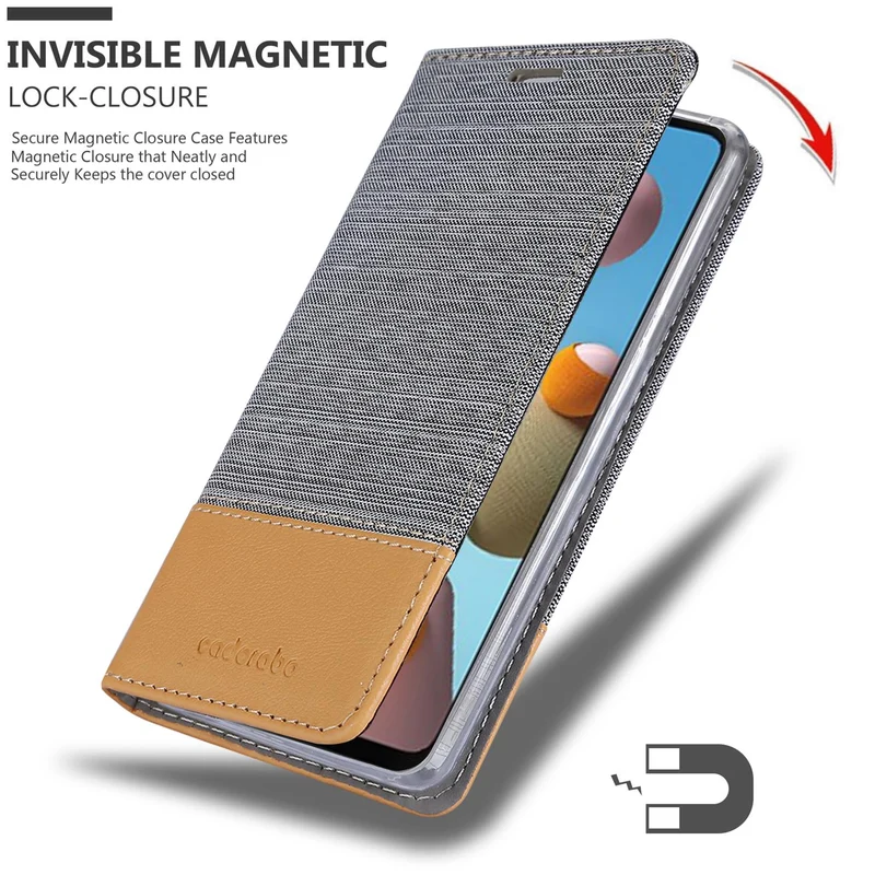 Cadorabo Hülle kompatibel mit Samsung Galaxy A21s Schutzhülle mit Magnetverschluss, Standfunktion und Kartenfach