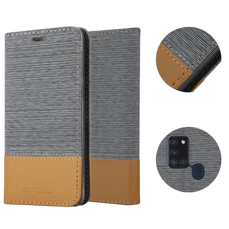 Cadorabo Hülle kompatibel mit Samsung Galaxy A21s Schutzhülle mit Magnetverschluss, Standfunktion und Kartenfach