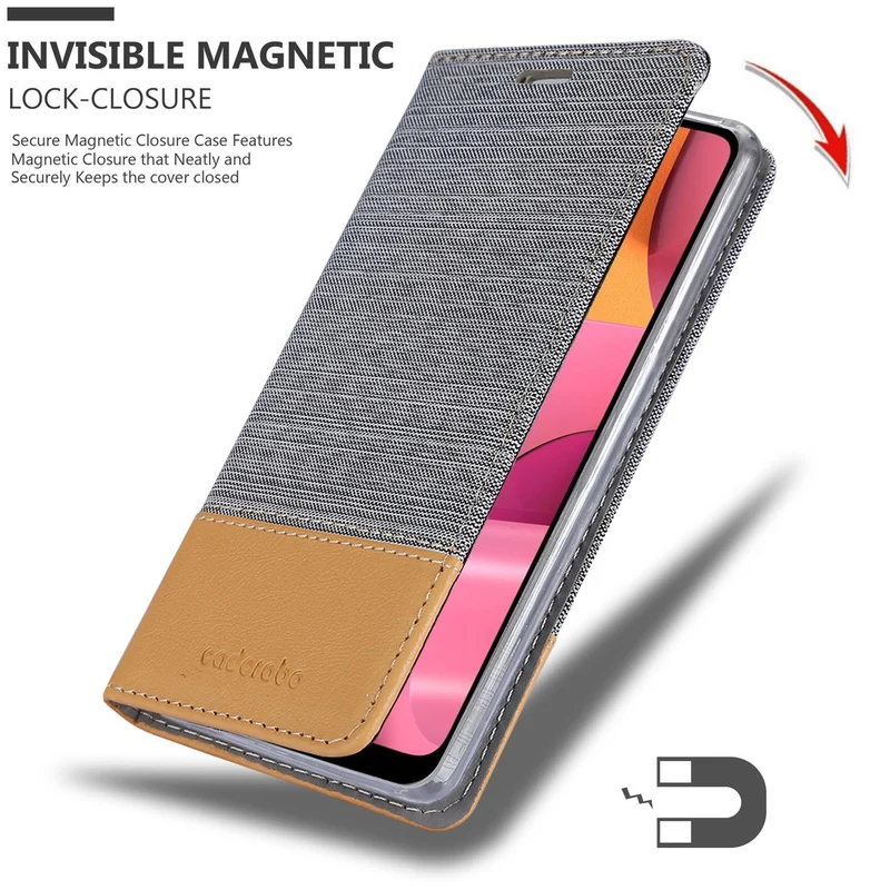 Cadorabo Hülle kompatibel mit Samsung Galaxy A20s Schutzhülle mit Magnetverschluss, Standfunktion und Kartenfach