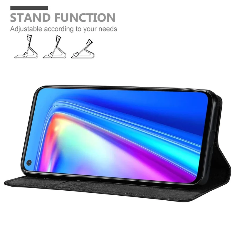 Cadorabo Hülle kompatibel mit Oppo Realme 7 Schutzhülle mit Magnetverschluss, Standfunktion und Kartenfach