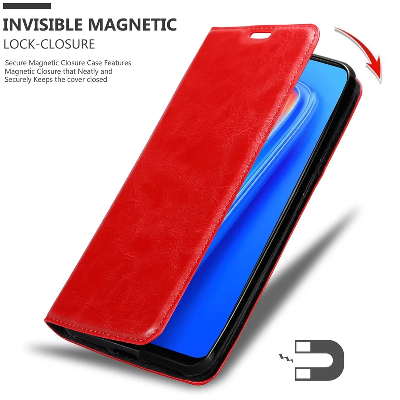 Cadorabo Hülle kompatibel mit Oppo Realme 7 Schutzhülle mit Magnetverschluss, Standfunktion und Kartenfach