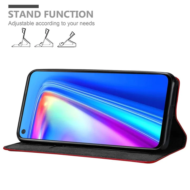Cadorabo Hülle kompatibel mit Oppo Realme 7 Schutzhülle mit Magnetverschluss, Standfunktion und Kartenfach