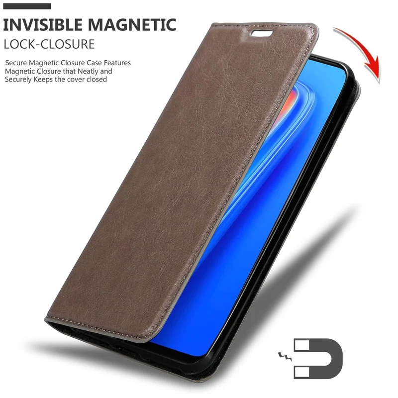 Cadorabo Hülle kompatibel mit Oppo Realme 7 Schutzhülle mit Magnetverschluss, Standfunktion und Kartenfach