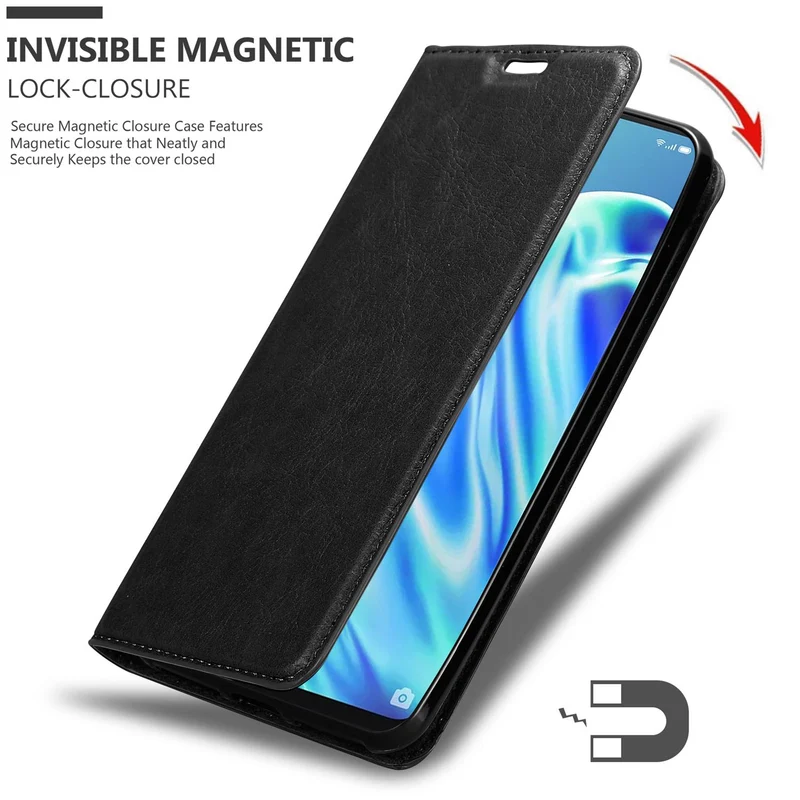 Cadorabo Hülle kompatibel mit Oppo A91 Schutzhülle mit Magnetverschluss, Standfunktion und Kartenfach
