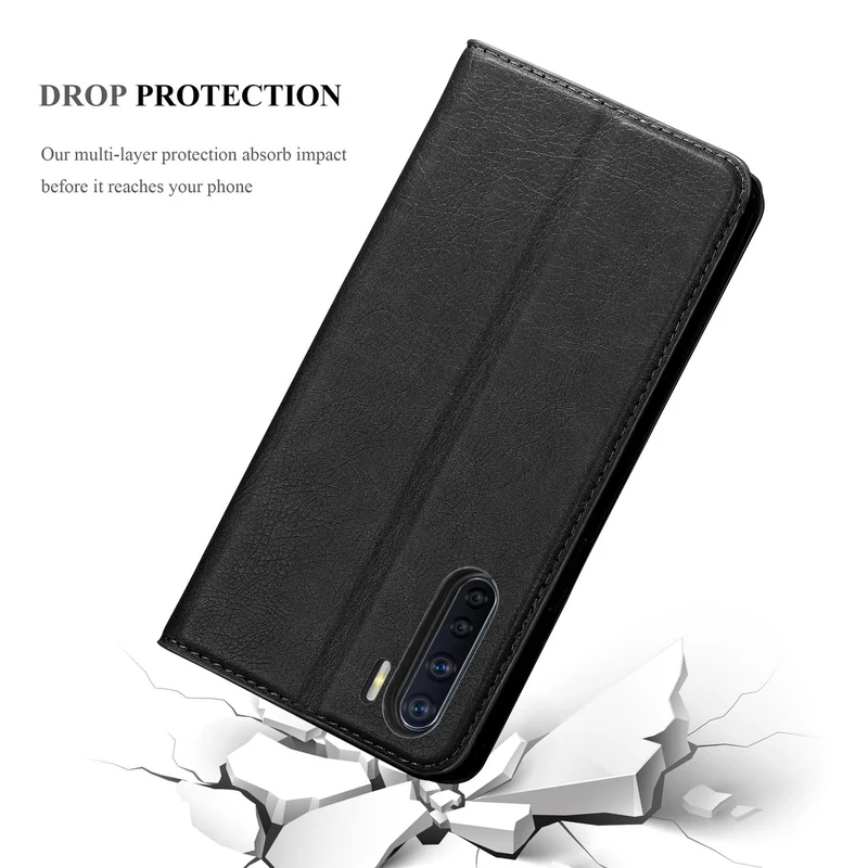Cadorabo Hülle kompatibel mit Oppo A91 Schutzhülle mit Magnetverschluss, Standfunktion und Kartenfach