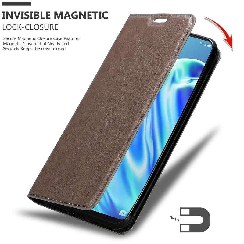 Cadorabo Hülle kompatibel mit Oppo A91 Schutzhülle mit Magnetverschluss, Standfunktion und Kartenfach