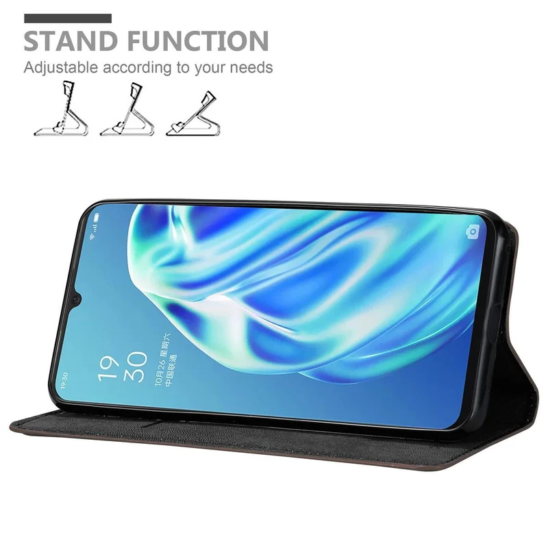 Cadorabo Hülle kompatibel mit Oppo A91 Schutzhülle mit Magnetverschluss, Standfunktion und Kartenfach