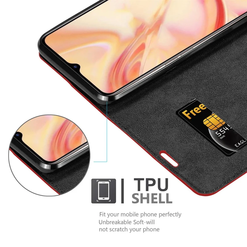 Cadorabo Hülle kompatibel mit Oppo FIND X2 LITE Schutzhülle mit Magnetverschluss, Standfunktion und Kartenfach
