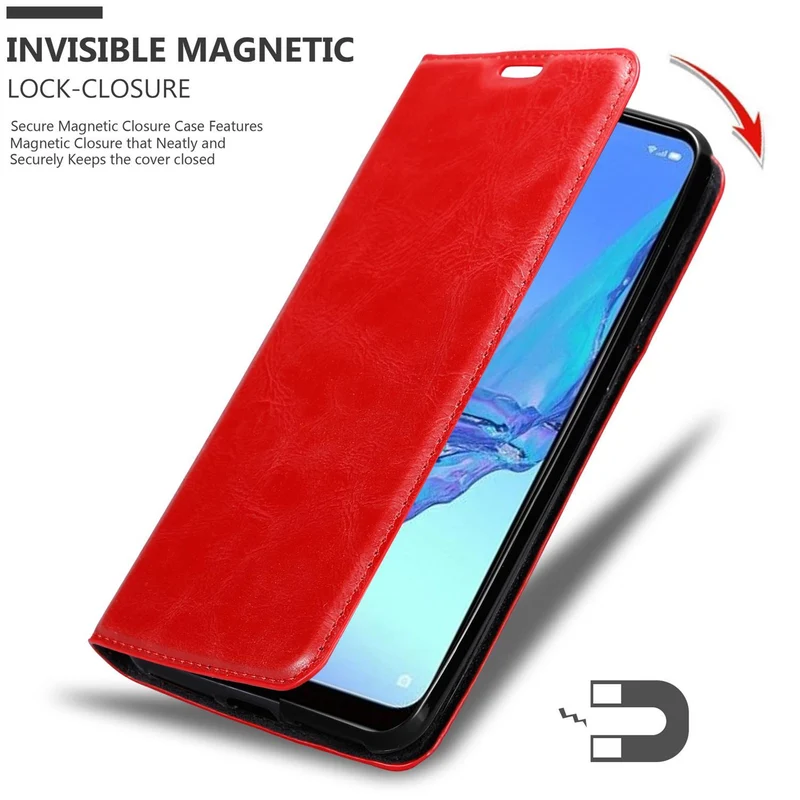 Cadorabo Hülle kompatibel mit Oppo A53 Schutzhülle mit Magnetverschluss, Standfunktion und Kartenfach