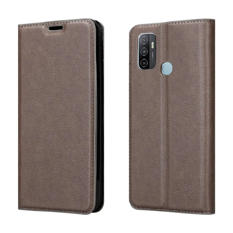 Cadorabo Hülle kompatibel mit Oppo A53 Schutzhülle mit Magnetverschluss, Standfunktion und Kartenfach