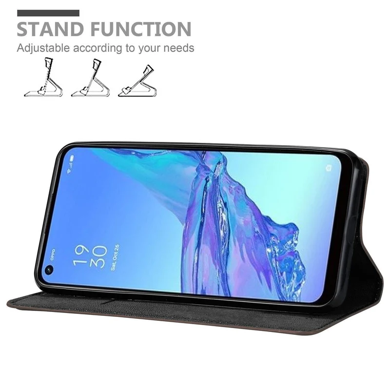 Cadorabo Hülle kompatibel mit Oppo A53 Schutzhülle mit Magnetverschluss, Standfunktion und Kartenfach