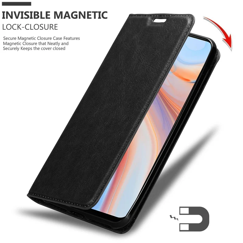 Cadorabo Hülle kompatibel mit Oppo Reno4 Z Schutzhülle mit Magnetverschluss, Standfunktion und Kartenfach