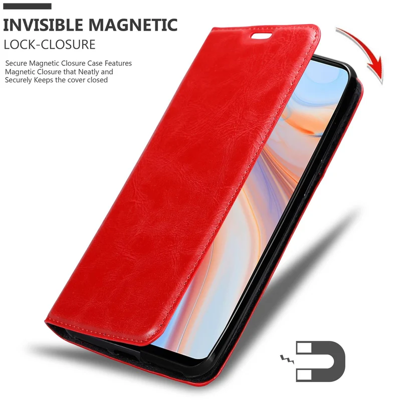 Cadorabo Hülle kompatibel mit Oppo Reno4 Z Schutzhülle mit Magnetverschluss, Standfunktion und Kartenfach