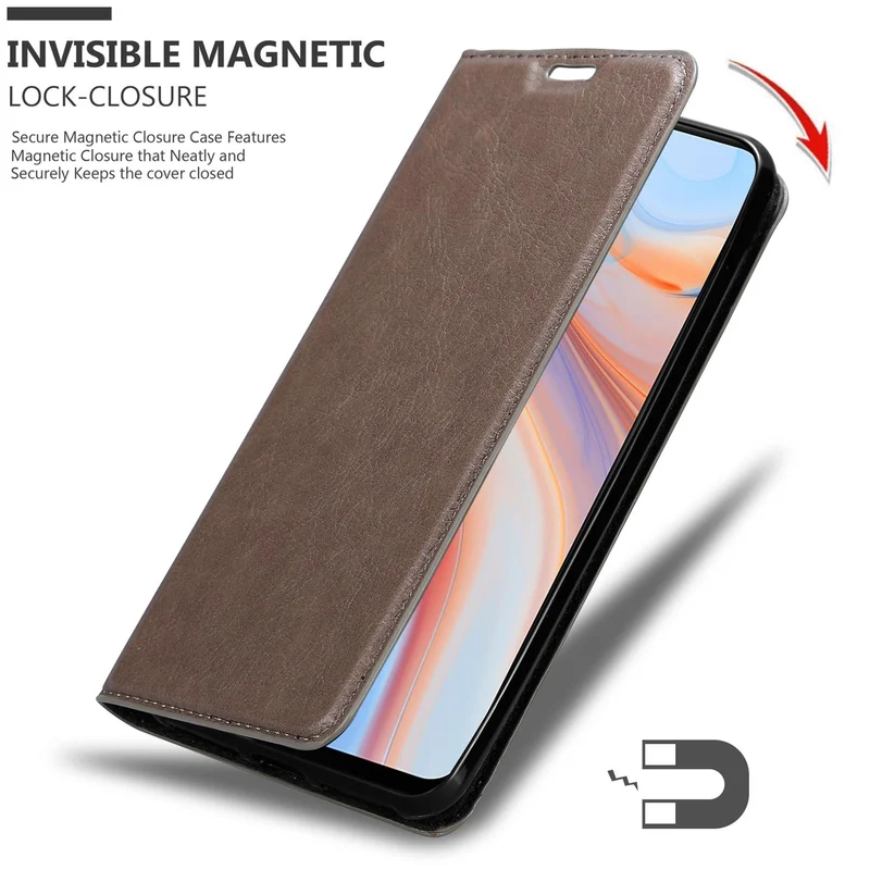 Cadorabo Hülle kompatibel mit Oppo Reno4 Z Schutzhülle mit Magnetverschluss, Standfunktion und Kartenfach