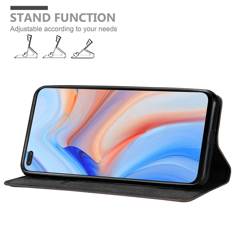 Cadorabo Hülle kompatibel mit Oppo Reno4 Z Schutzhülle mit Magnetverschluss, Standfunktion und Kartenfach
