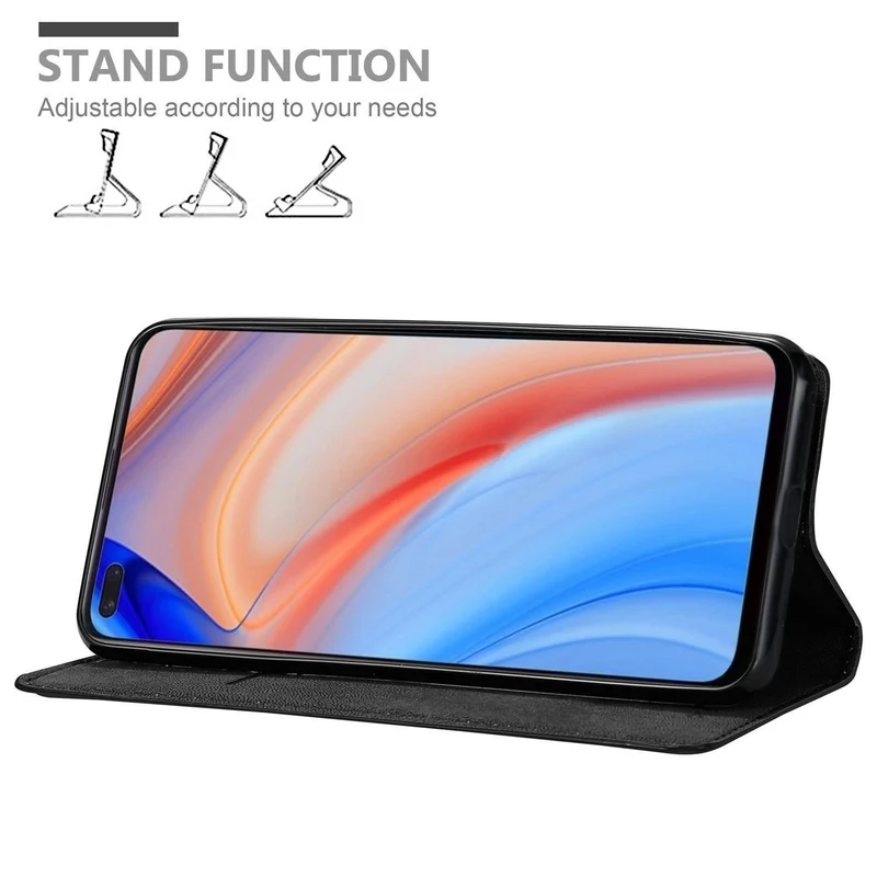 Cadorabo Hülle kompatibel mit Oppo Reno4 Schutzhülle mit Magnetverschluss, Standfunktion und Kartenfach