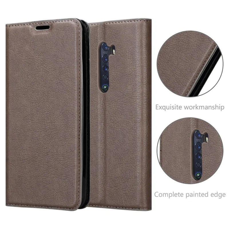 Cadorabo Hülle kompatibel mit Oppo Reno2 Z Schutzhülle mit Magnetverschluss, Standfunktion und Kartenfach