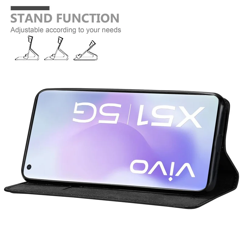 Cadorabo Hülle kompatibel mit Vivo X51 5G Schutzhülle mit Magnetverschluss, Standfunktion und Kartenfach