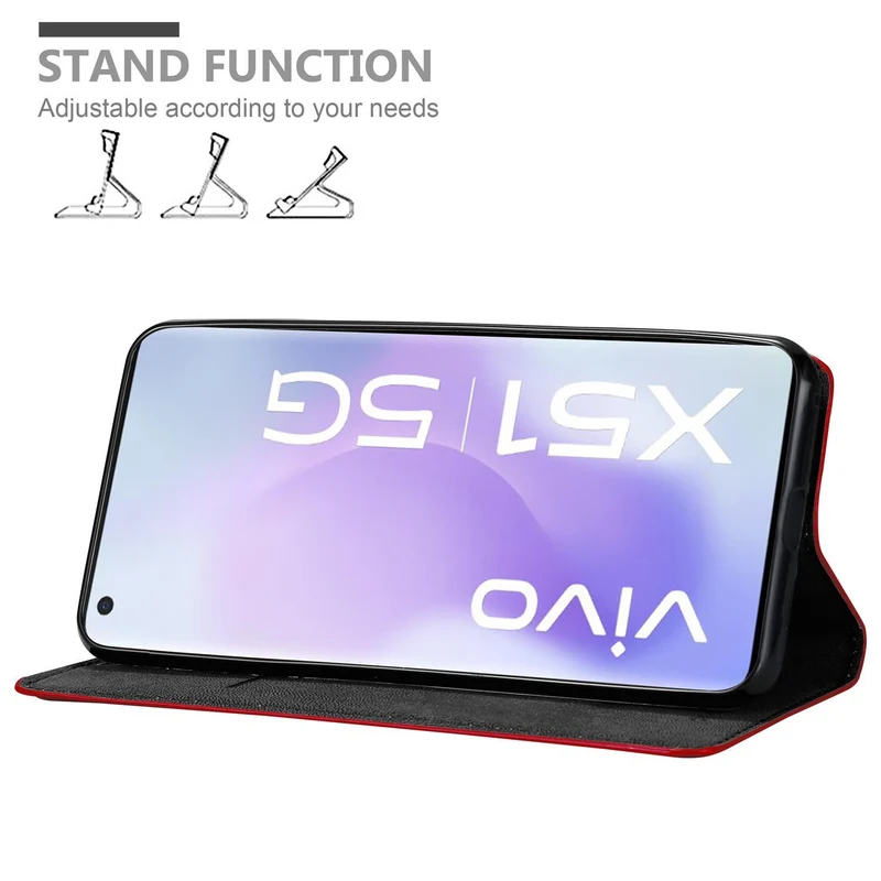 Cadorabo Hülle kompatibel mit Vivo X51 5G Schutzhülle mit Magnetverschluss, Standfunktion und Kartenfach