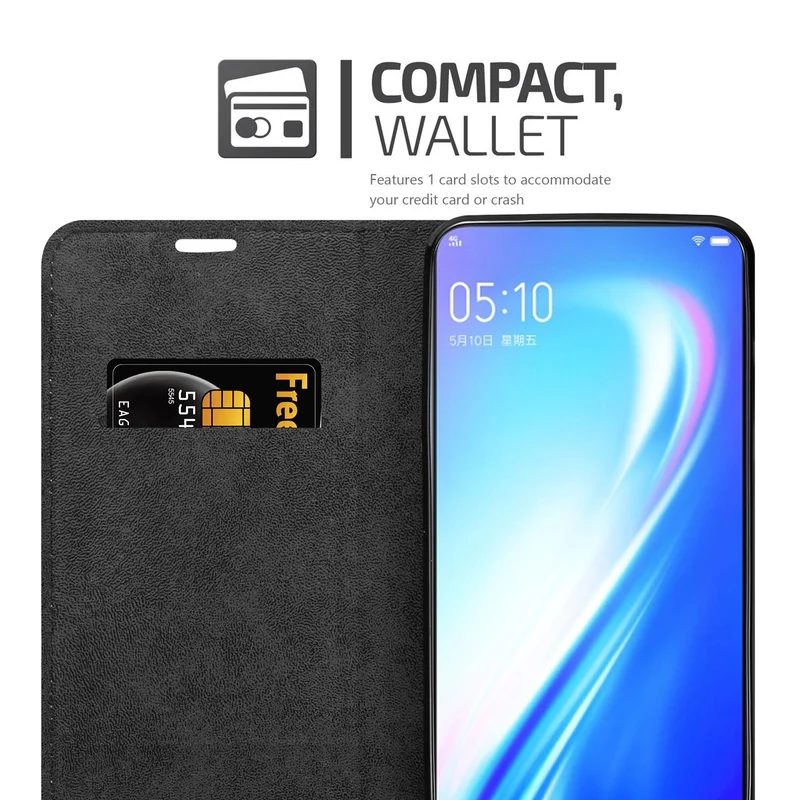 Cadorabo Hülle kompatibel mit Vivo S1 Schutzhülle mit Magnetverschluss, Standfunktion und Kartenfach