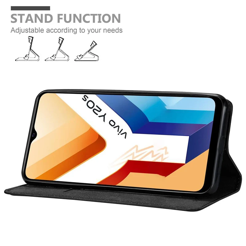 Cadorabo Hülle kompatibel mit Vivo Y20s Schutzhülle mit Magnetverschluss, Standfunktion und Kartenfach