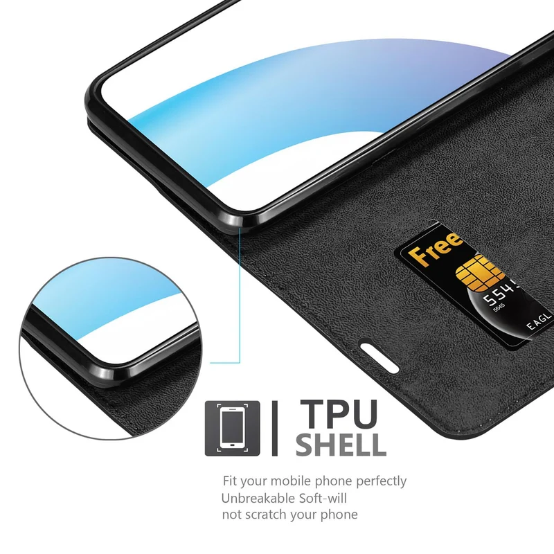 Cadorabo Hülle kompatibel mit Vivo V17 PRO Schutzhülle mit Magnetverschluss, Standfunktion und Kartenfach