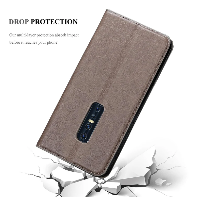Cadorabo Hülle kompatibel mit Vivo V17 PRO Schutzhülle mit Magnetverschluss, Standfunktion und Kartenfach