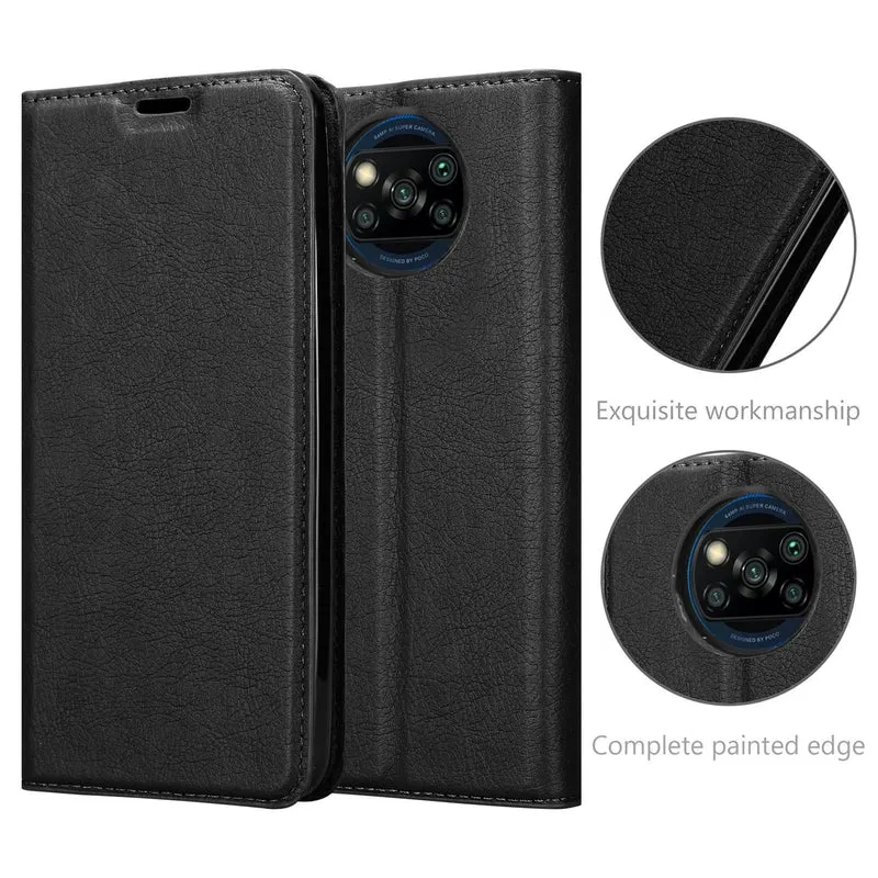 Cadorabo Hülle kompatibel mit Xiaomi POCO X3 NFC Schutzhülle mit Magnetverschluss, Standfunktion und Kartenfach