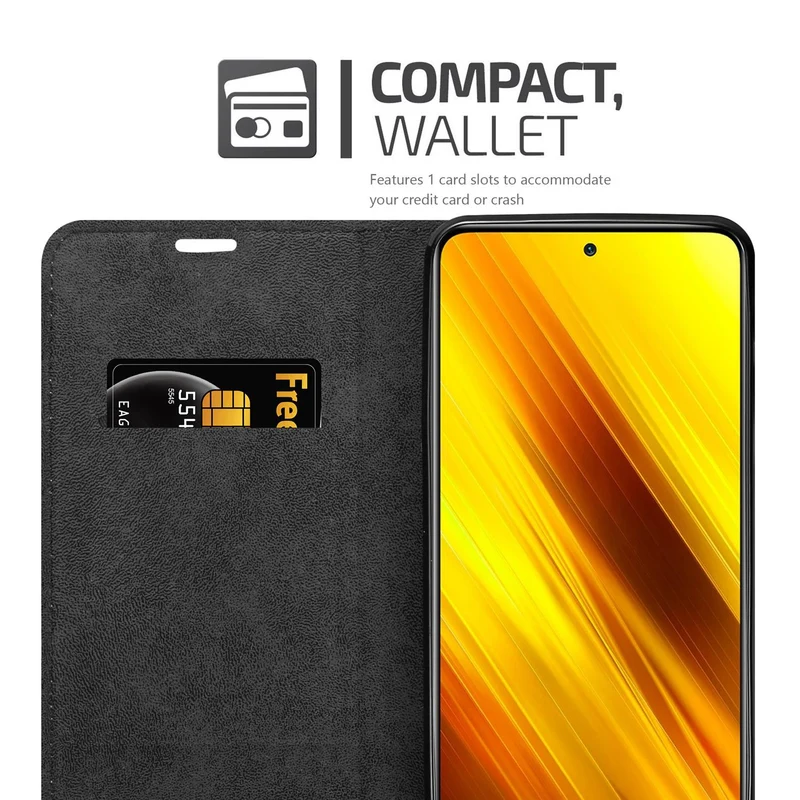 Cadorabo Hülle kompatibel mit Xiaomi POCO X3 NFC Schutzhülle mit Magnetverschluss, Standfunktion und Kartenfach
