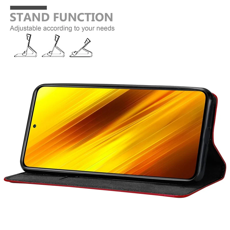 Cadorabo Hülle kompatibel mit Xiaomi POCO X3 NFC Schutzhülle mit Magnetverschluss, Standfunktion und Kartenfach