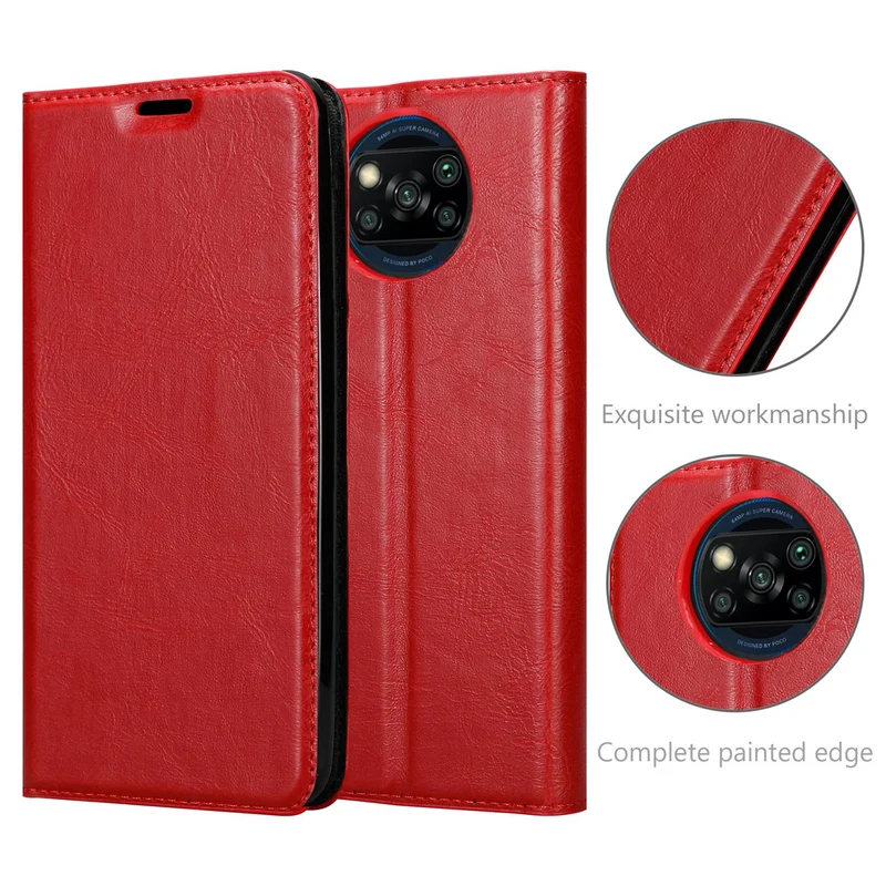 Cadorabo Hülle kompatibel mit Xiaomi POCO X3 NFC Schutzhülle mit Magnetverschluss, Standfunktion und Kartenfach