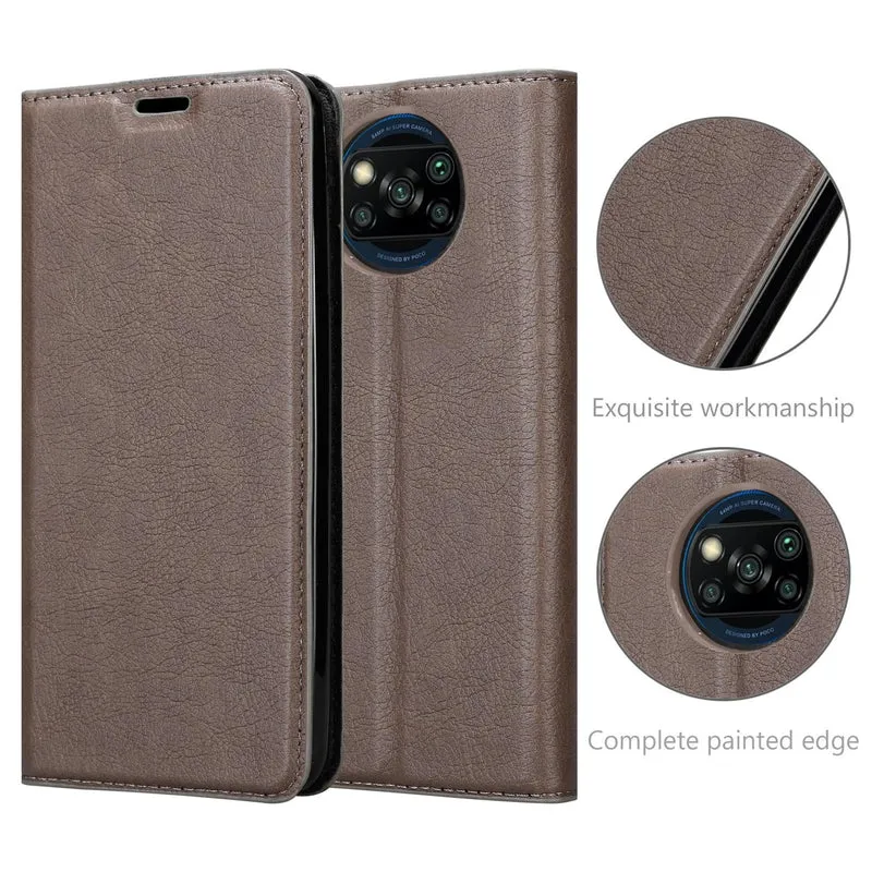 Cadorabo Hülle kompatibel mit Xiaomi POCO X3 NFC Schutzhülle mit Magnetverschluss, Standfunktion und Kartenfach