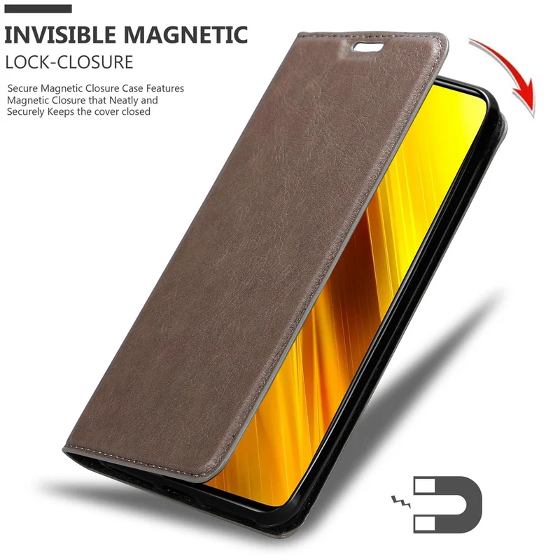 Cadorabo Hülle kompatibel mit Xiaomi POCO X3 NFC Schutzhülle mit Magnetverschluss, Standfunktion und Kartenfach