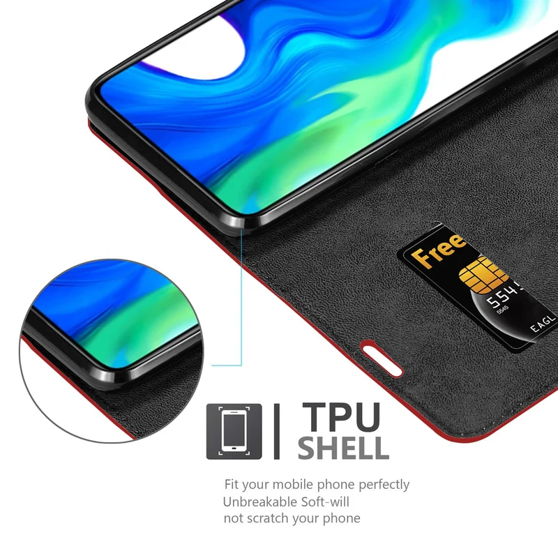 Cadorabo Hülle kompatibel mit Xiaomi POCO F2 PRO Schutzhülle mit Magnetverschluss, Standfunktion und Kartenfach