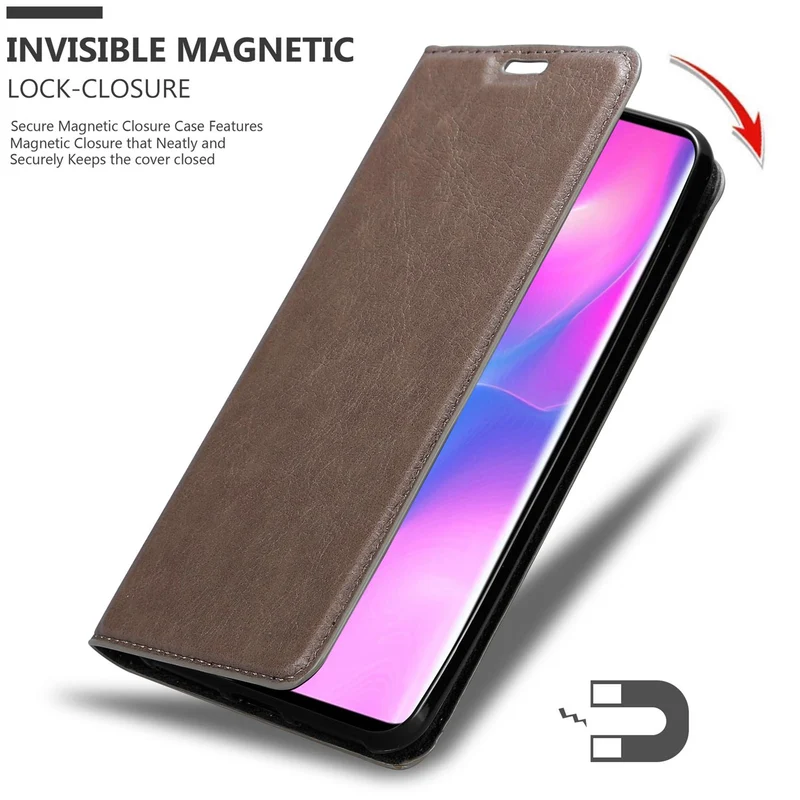Cadorabo Hülle kompatibel mit Xiaomi Mi NOTE 10 LITE Schutzhülle mit Magnetverschluss, Standfunktion und Kartenfach