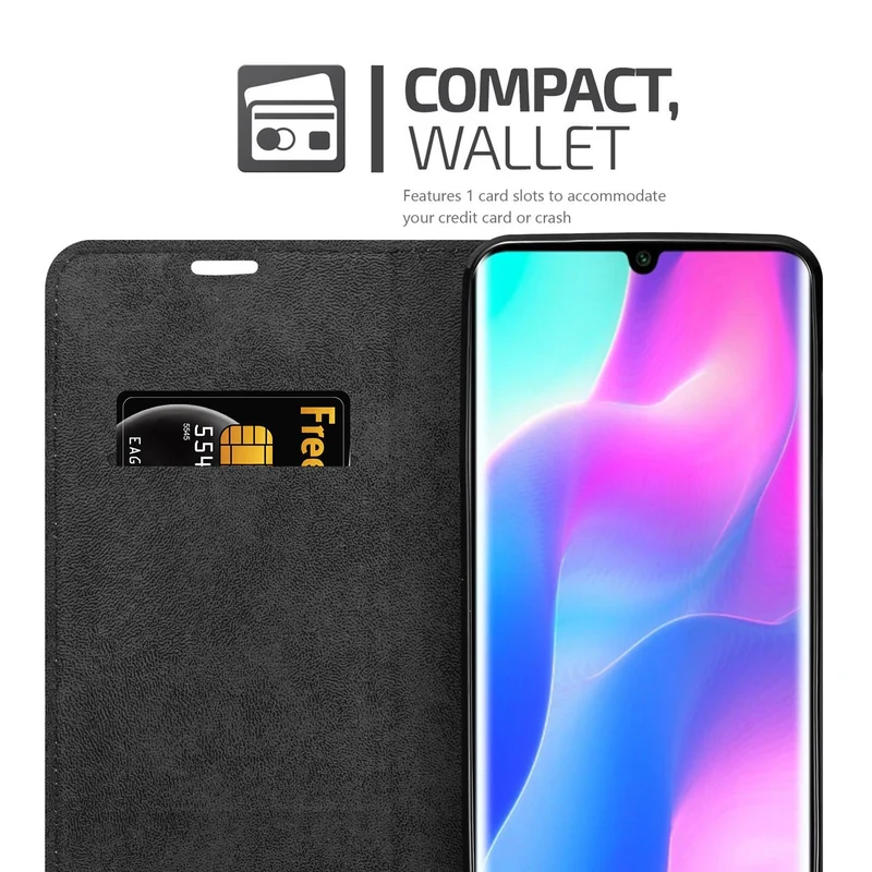 Cadorabo Hülle kompatibel mit Xiaomi Mi NOTE 10 LITE Schutzhülle mit Magnetverschluss, Standfunktion und Kartenfach
