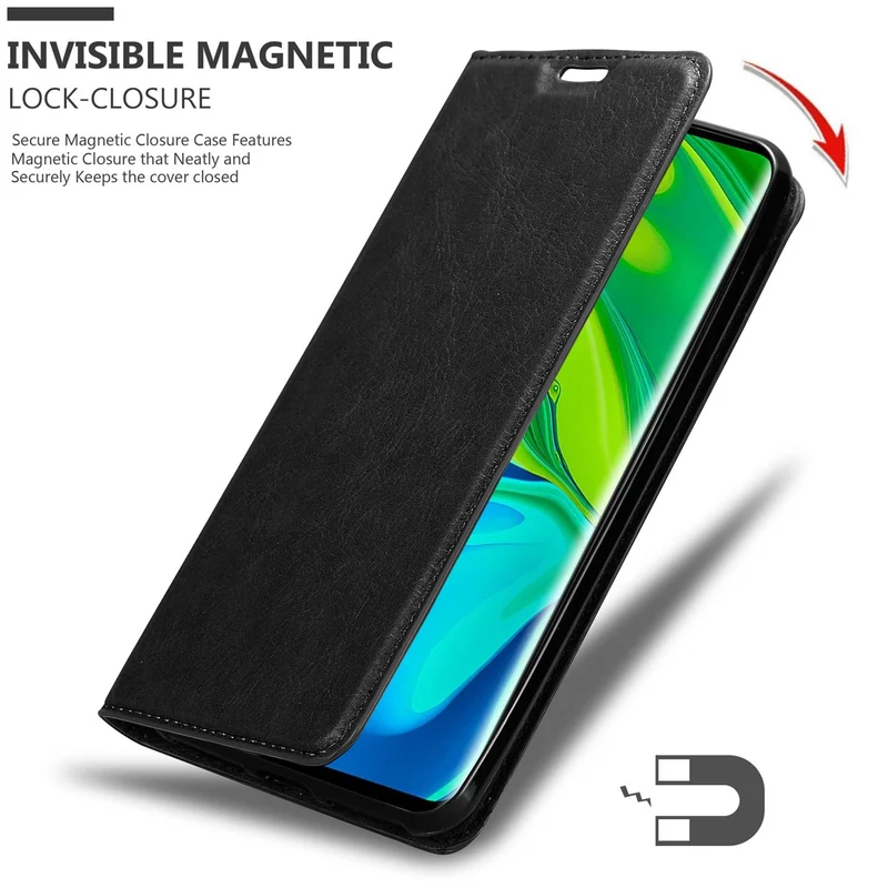 Cadorabo Hülle kompatibel mit Xiaomi Mi NOTE 10 Schutzhülle mit Magnetverschluss, Standfunktion und Kartenfach