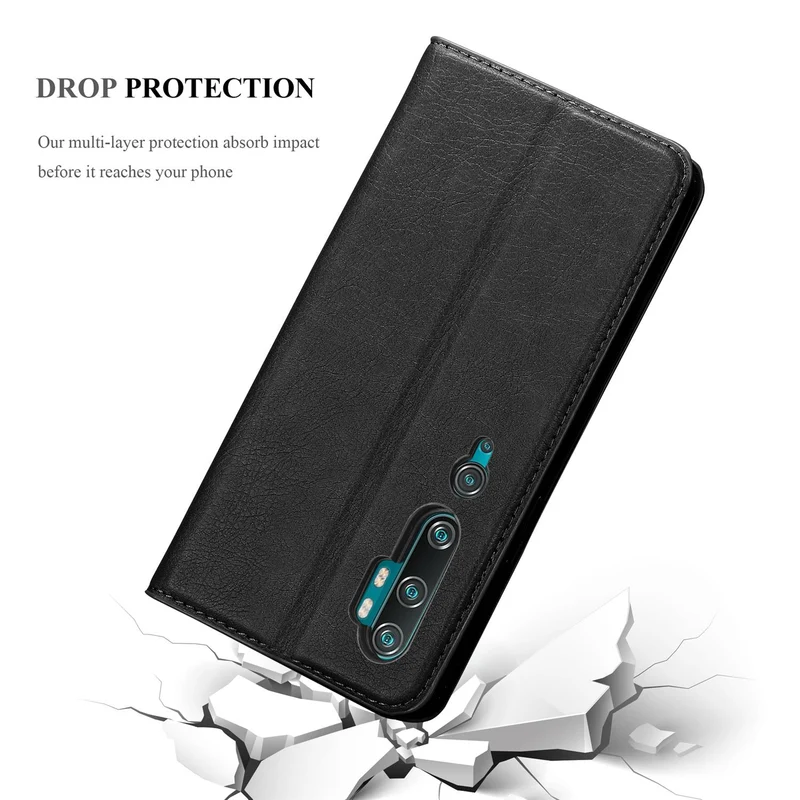 Cadorabo Hülle kompatibel mit Xiaomi Mi NOTE 10 Schutzhülle mit Magnetverschluss, Standfunktion und Kartenfach